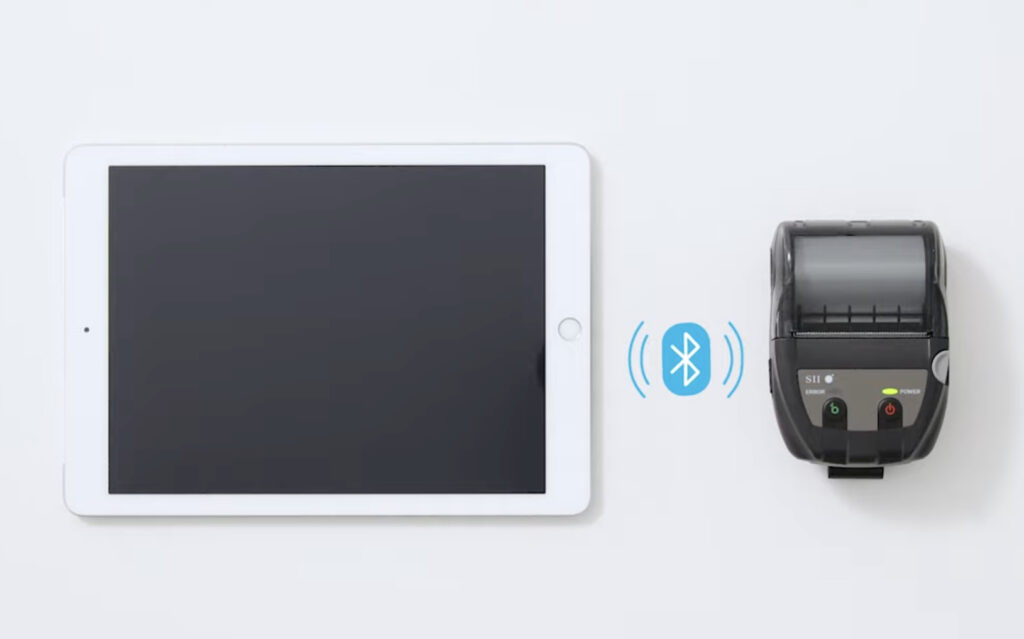 iPadとAirペイカードリーダーをBluetooth接続するイメージ
